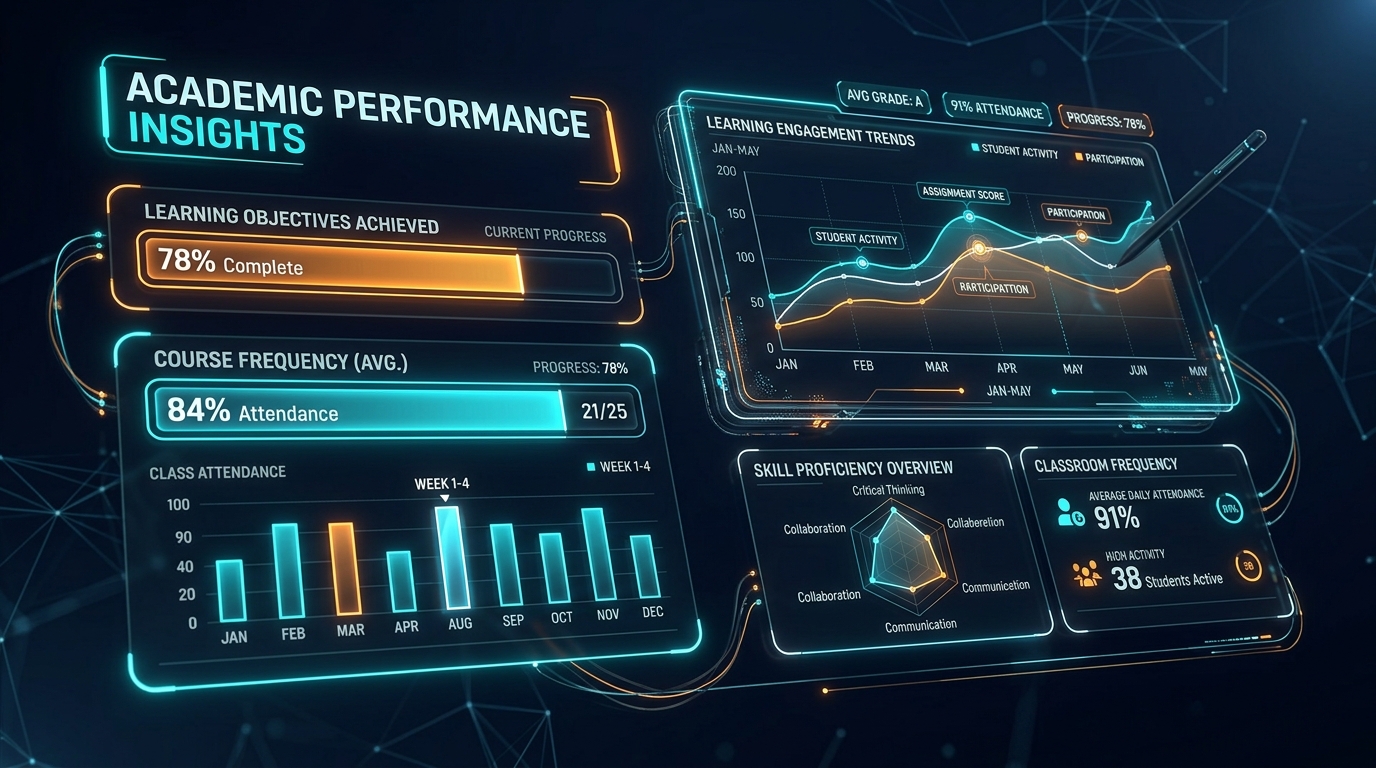 Painel visual de monitoramento pedagógico